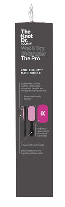 Conair The Knot Doctor Premium Pro Detangling Brush for Wet/Dry Hair with Storage Case, Pink, Black Conair