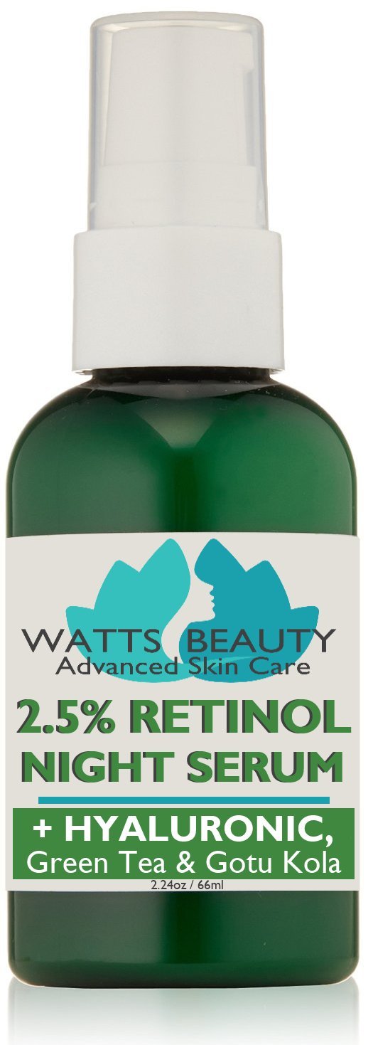 Watts Beauty 2.5% Retinol Serum Enhanced with 50% Hyaluronic Acid - Anti Aging Retinol for Fine Lines, Wrinkles, Blemishes, Large Pores & More - No Parabens, No Animal Testing or Ingredients (2.24oz) Watts Beauty