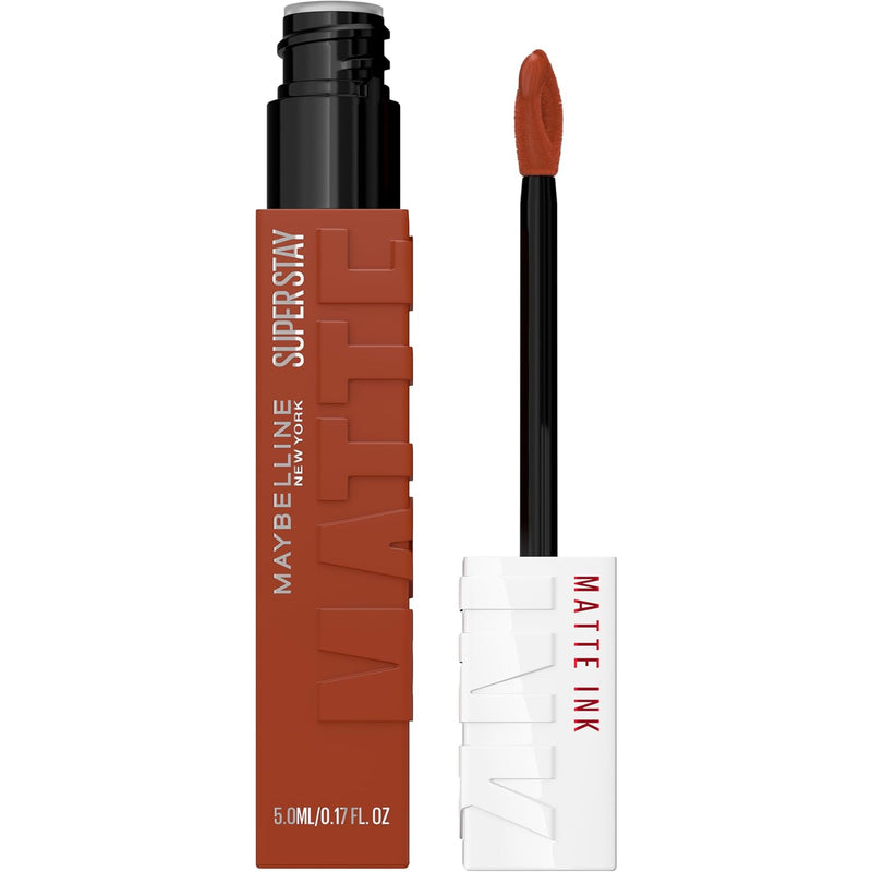 Maybelline Super Stay Matte Ink Liquid Lipstick Makeup, Long Lasting High Impact Color, Up to 16H Wear, Hustler, Red Brown, 1 Count, Packaging May Vary Infinity Warehouse