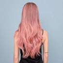 Esmee Synthetic Wigs Ombre Pink Long Wavy Women Heat Resistant Fiber Middle Part Cosplay Wigs 24inch Esmee