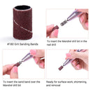 100Pcs Sanding Bands 180 Grit Professional Nail Manicure Electric File Sand Piece Set, Great Fit for Nail Drill Bits Working on Acrylic Nails AIRSEE