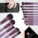 Makeup Brush Set, EIGSHOW Professional Makeup Brushes Kit Foundation Powder Concealers Eye Shadows Makeup 15 Piece for Eye Face Liquid Cream Cosmetics Brushes Kit (Purple) EIGSHOW Store