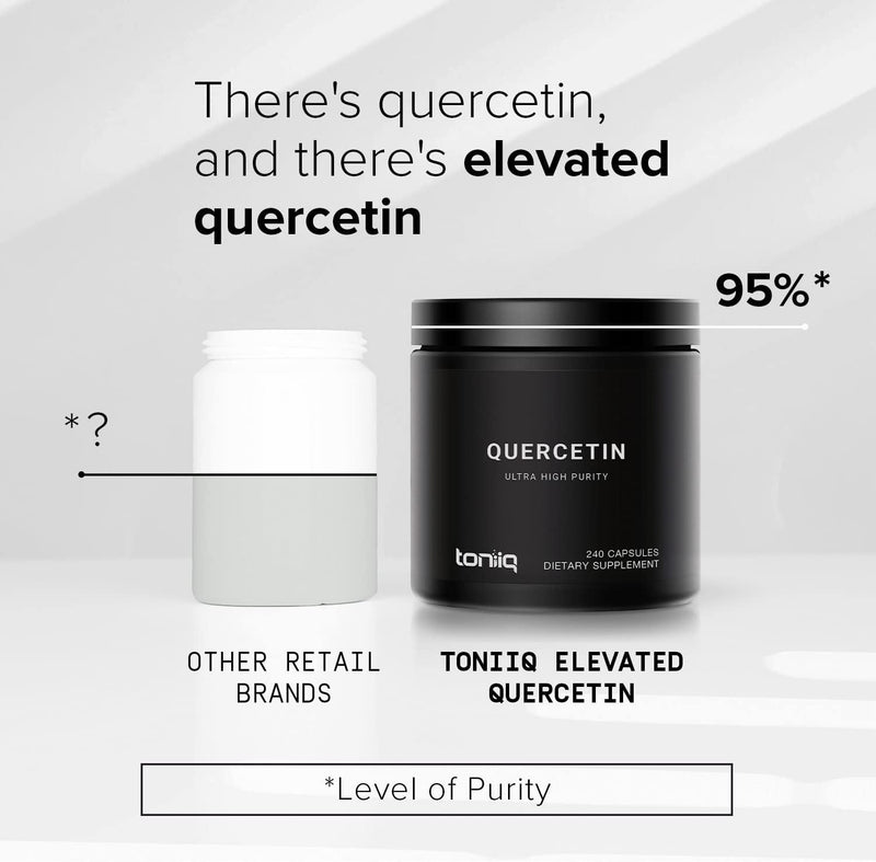 Toniiq Ultra High Purity Quercetin Capsules - 95%+ Highly Purified and Bioavailable - 1000mg Per Serving - 240 Capsules Quercetin Supplement Infinity Warehouse