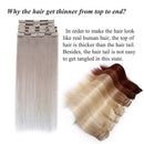 Benehair Clip in Remy Hair Extensions Human Hair Grey for Women 20 inch 70g Light Long Seamless Clip on Real Hair Skin Weft Rooted Clips Hairpiece 8pcs Weft Long Straight Full Head Benehair