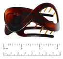 Parcelona French Infinity Loop Tortoise Shell Brown 3” Cellulose Acetate Side Slide In Yoga Flat Teeth Hair Claw Clip Clutcher for Women and Girls (Tortoise Shell Brown) Parcelona
