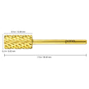 PANA 3/32" Shank Size Professional - Flat Top Large Barrel Gold Carbide 4X Coarse Grit - Nail Drill Bit for Dremel Machine PANA