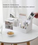 Multifunction Desk Organizer, BREIS Makeup Storage for Eyeshadows, Concealers, Powders, Nail Polish,9.65‘’x 4.8‘’x 3.67‘’ (White) BREIS