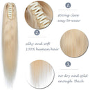 100% Remy Human Hair Ponytail Extension One Piece Claw/Jaw Clip Ponytail Hairpiece Clip In Pony Tail Extensions For Girl Lady Women Long Straight