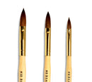 Beaute Galleria 3 Pieces Kolinsky Sable Oval Acrylic Nail Art Brush Set, Manicure Detail Painting Nail Art Pen (Size 4, 8, 10) BEAUTÉ GALLERIA