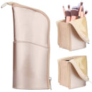 Makeup Brush Holder Makeup Brush Case Organizer Travel Makeup Brush Pouch Stand-up Foldable Portable Makeup Artist Storage Bag for Women (Rose Gold) TANTO
