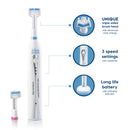 Triple Bristle Original Sonic Toothbrush | Rechargeable 31,000 VPM Tooth Brush | Patented 3 Head Design | Angled Bristles Clean Each Tooth | Dentist Approved | Triple Bristle Original + Oral Care Kit Triple Bristle