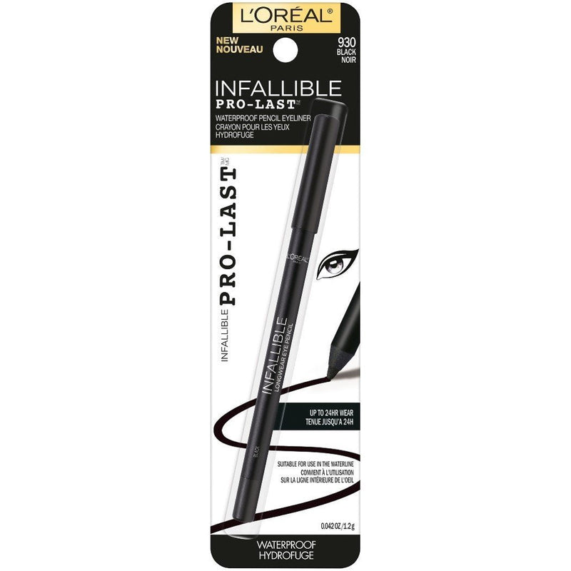 L'Oreal Paris Cosmetics Infallible Pro-Last Waterproof Pencil Eyeliner, Black, 0.042 Ounce,1 Count L'Oreal Paris