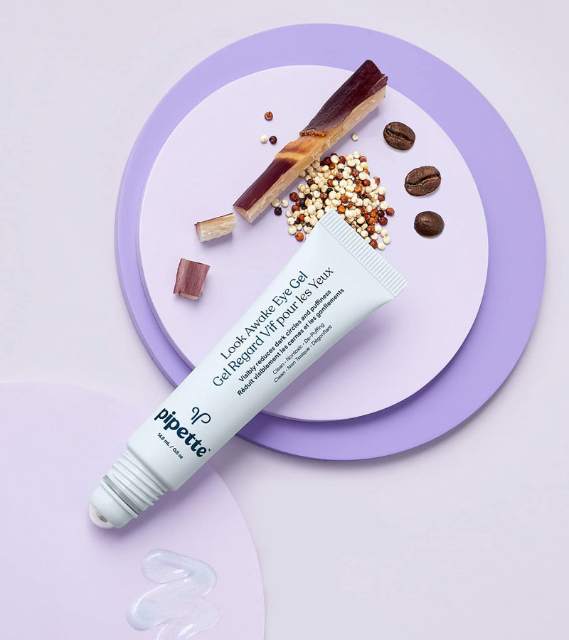 Pipette Look Awake Eye Gel | Puffiness, Wrinkles, Dark Circles under Eye Treatment for Women | Unique Peptide Formula with Moisturizing Squalane | Hypoallergenic | 0.5 Fl oz Pipette