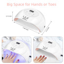 UV LED Nail Lamp, LKE Nail Dryer 72W Gel Nail Polish Curing Lamp UV Nail Lamp LED Nail Lamp for Gel Nail Polish Kit Nail Light Nail Art Accessories White LKE