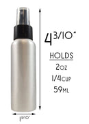 Cornucopia 2-Ounce Aluminum Fine Mist Spray Bottles (6-Pack); Empty Mini Metal Atomizer Bottles, 2.75oz Travel / Purse / Sample Size Cornucopia Brands