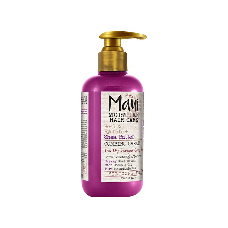 Maui Moisture Heal & Hydrate + Shea Butter Vegan Combing Cream for Thick Curly Hair, Silicone- & Sulfate-Free Leave-In Hair Treatment with Coconut & Macadamia Oils to Define Curls, 8 oz Maui Moisture Store