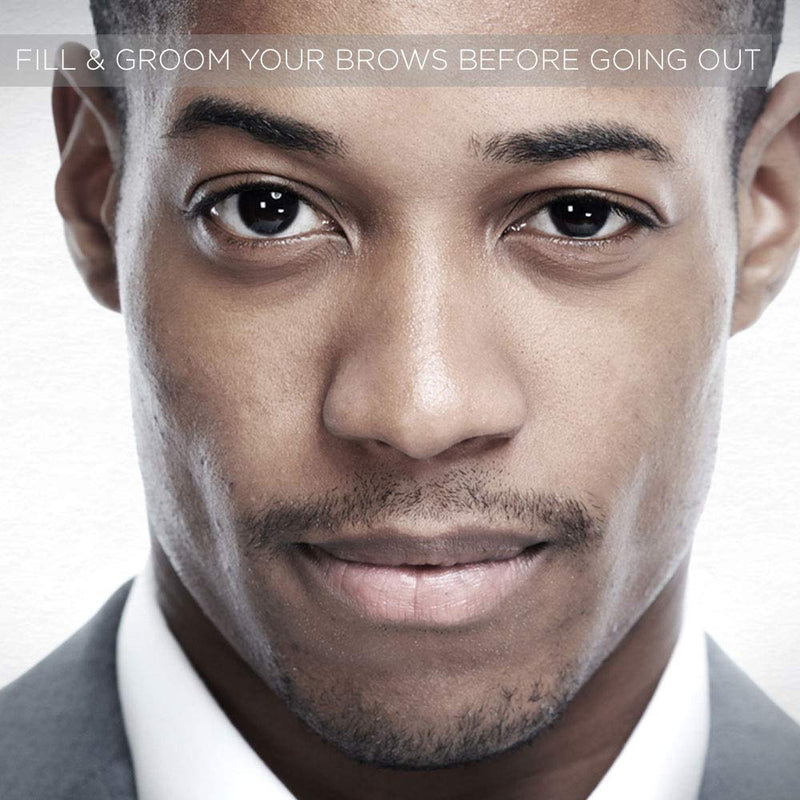 Gentlehomme Mens Eyebrow Pencil Black, Easily Shape Define Fill Eyebrows and Beard, 2 in 1 brush and ultra-thin pencil, Waterproof Smudge Proof Sweatproof, Durable and Long Lasting Gentlehomme