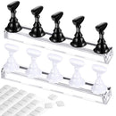 2 Set Acrylic Nail Stand with Putty,Nail Practice Display Stand for Press On Magnetic Nail Holder Tip Art Painting Stand Holder Manicure Tool for Home Salon Makeup DIY Business Women Christmas Gift Lenlorry