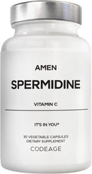 Amen Spermidine Supplement - Spermidine Trihydrochloride Pills with Vitamin C Ascorbic Acid - Only 1 Capsule Per Serving - Vegan, Non-GMO, Gluten-Free - 30 Capsules Infinity Warehouse