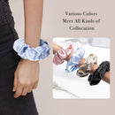 Mommesilk 4 Pack Silk Scrunchies for Curly Hair Sleep Elastic Bobbles for Women Girls Hair Care 100 Silk Hair Ties Band Rope Mommesilk Store