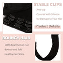 Hairro Clip in Hair Extensions 100% Human Hair 8 Inch Thin Short Straight Human Hair Clip on Hairpieces Jet Black 45g Machine Weft 8pcs 18 Clips for Women
