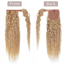 14 Inches Wrap Around Human Hair Ponytail Extensions 100% Remy Human Hair Long Corn Wave Curly With Comb Clip in One Piece Pony Tail Extensions For Lady Women