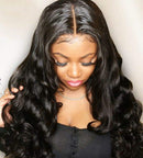 Body Wave Lace Closure Wig Human Hair Glueless 4x4 Lace Closure Wig Human Hair Wigs for Black Women Brazilian Hair Pre Plucked Bleached Knots Wet and Wavy Natural Black(18 inch Body Wave Wig) Ying Guan