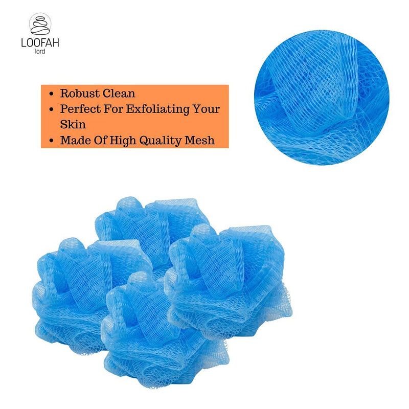 Loofah Lord 24 Blue Bath or Shower Sponge Loofahs Pouf Mesh Wholesale Bulk Lot LOOFAH LORD