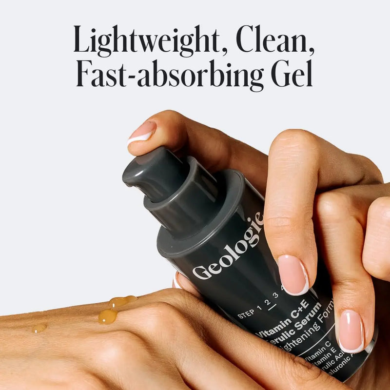 Geologie Vitamin C+E Ferulic Acid Face Serum | Brightening & Firming Anti-Aging Gel Formula | 5% Light-Protected & Stabilized Vitamin C , 0.5% Vitamin E, 1.5% Hyaluronic Acid | 30 ML Infinity Warehouse