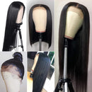 BLY Human Hair Wigs for Black Women 180% Density Straight Human Hair Transparent Lace Front Wigs 4x4 Closure Wig Human Hair Pre Plucked with Baby Hair Natural Color 20 Inch BLY
