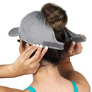 Ponyflo Active Ponytail Hat - Ponytail Caps for Women, Designed for Curly Hair (Grey) Ponyflo