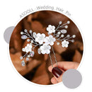 Asooll Bride Wedding Hair Pin Silver Flower Bridal Head Clip Rhinestone Crystal Headpiece for Women and Girls Asooll