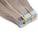 Tape in Hair Extensions Human Hair Grey Grade 6A 16-22inch Double Side Tape Seamless Skin Weft Natural Hair Extensions Long Straight Silky 16" / 16 inch 50g MY-LADY