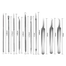 10PCS Blackhead Remover Pimple Extractor Tool, Comedone Pimple Extractor Tool, Acne Kit for Blackhead, Whitehead Popping, Curved Blackhead Tweezers Kit ZZAMG