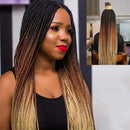 Ombre Box Braids Crochet Hair 24 Inch Medium box braid 3X Box Braid Pre-Looped Crotchet Box Braids Kanekalon Synthetic Hair Extension (24 Inch ,Black-Brown-Beige) Themis Collection