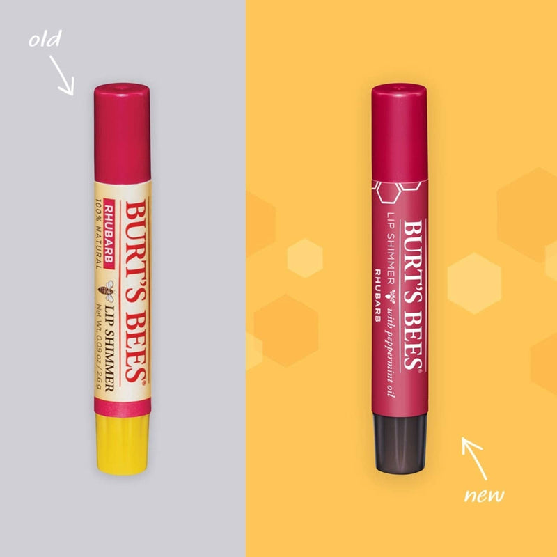 Burt's Bees 100% Natural Moisturizing Lip Shimmer, Rhubarb - 1 Tube Burt's Bees