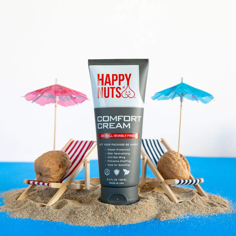 Happy Nuts Comfort Cream Ball Deodorant For Men | Anti-Chafing, Sweat Defense & Odor Control HAPPY NUTS