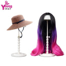 Youngther Wig Stand Adjustable Height Hat Display Portable Folding Wig Head Holders Plastic Wig Stand for Styling Wig Hair Drying Display (White) Youngther Store
