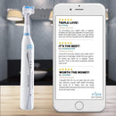 Triple Bristle Original Sonic Toothbrush & 6 Pack Dental Floss Bundle | Rechargeable 31,000 VPM Tooth Brush & Patented 3 Brush Head Design | 55 Yard Mint Flavored Satinfloss | Whiter Teeth & Smile Triple Bristle