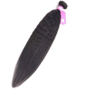 Odir 8A Brazilian Kinky Straight Human Hair Bundles 1 Bundle (18 Inch) Unprocessed Yaki Straight Human Hair Weave Bundles Natural Color Odir