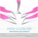 SIVOTE Eyelash Extension Tweezers for Classic & Volume Lashes, 5-Pack , Pink SIVOTE