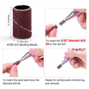 MelodySusie 100 Pcs Professional Sanding Bands Nail Manicure 180 Grit File Sand Piece Set For Nail Drill Bits MelodySusie