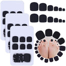 72 Pieces False Toe Nails Matte Short Square Fake Toenails Full Cover Glue On Fake Toe Nails for Women Girls Favors (Black) BBTO