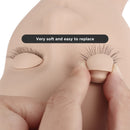 LASHVIEW Lash Mannequin Head,Replaced Eyelids Mannequin Head, For Lash Extension Practice, with 4 Pairs Replaced Eyelids, Makeup Soft-Touch Rubber Practice Head, Natural Skin Color LASHVIEW