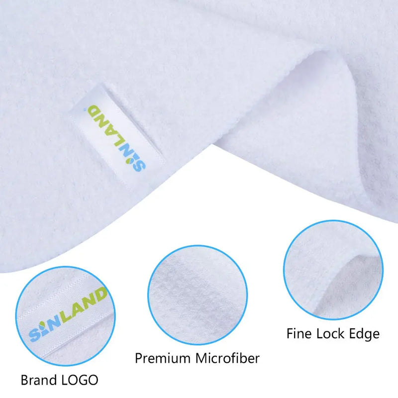 SINLAND Premium Microfiber washcloth Waffle Weave Facial Cleansing Cloth Face Cloth and Body Cloths(13Inchx13Inch 12pack, White) SINLAND Store