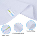 SINLAND Premium Microfiber washcloth Waffle Weave Facial Cleansing Cloth Face Cloth and Body Cloths(13Inchx13Inch 12pack, White) SINLAND