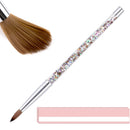 Beetles Acrylic Nail Brush Pure Kolinsky Hair Bristles Acrylic Nails Oval Crimped Shaped Nail Art Brush for Acrylic Powder and Poly Nail Extension Gel Manicure