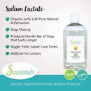 SODIUM LACTATE for Soap Making & Lotions | Organic 60% USP Pure Natural Preservative | Harder Bar of Soap, Bigger Yield, Faster Cure Time, Provides Moisture | Sizes 2 OZ to 1 GALLON | 32 OZ Soapeauty