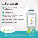 SODIUM LACTATE for Soap Making & Lotions | Organic 60% USP Pure Natural Preservative | Harder Bar of Soap, Bigger Yield, Faster Cure Time, Provides Moisture | Sizes 2 OZ to 1 GALLON | 32 OZ Soapeauty