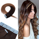 Hairro Tape in Human Hair Extensions 22 Inch Long Straight Ombre